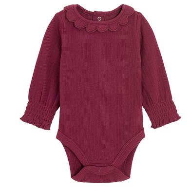 Cool Club, Body dziewczęce z długim rękawem, prążkowane, bordowe