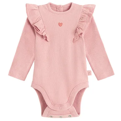 Cool Club, Body dziewczęce z długim rękawem, prążkowane, różowe