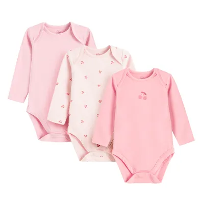 Cool Club, Body dziewczęce z długim rękawem, różowe, zestaw, 3 szt.