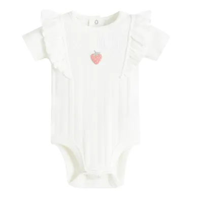 Cool Club, Body dziewczęce z krótkim rękawem, ażurowe, białe