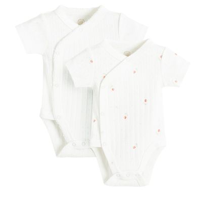 Cool Club, Body dziewczęce z krótkim rękawem, ażurowe, białe, zestaw, 2 szt.
