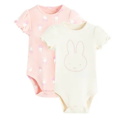Cool Club, Body dziewczęce z krótkim rękawem, prążkowane, mix, Miffy, zestaw, 2 szt.