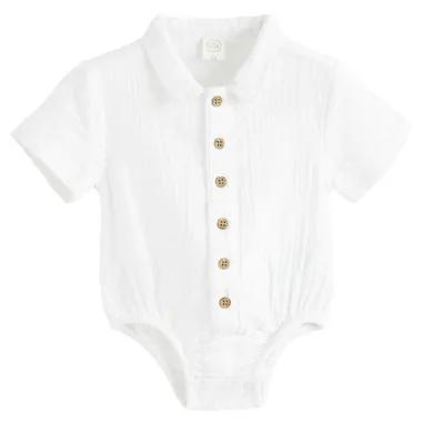 Cool Club, Body koszulowe chłopięce z krótkim rękawem, muślinowe, białe