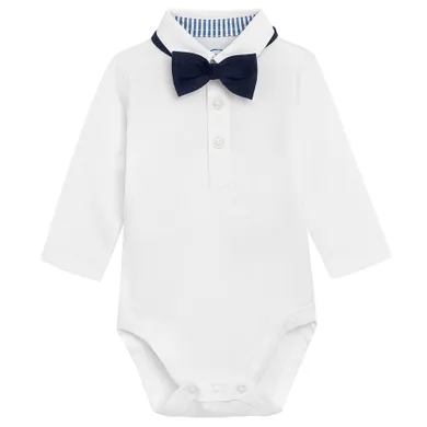 Cool Club, Body koszulowe z długim rękawem, Mucha, biały, granatowy