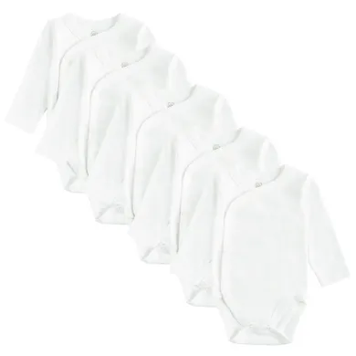 Cool Club, Body niemowlęce z długim rękawem, białe, zestaw, 5 szt.