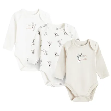 Cool Club, Body niemowlęce z długim rękawem, mix, 101 Dalmatyńczyków, zestaw, 3 szt.
