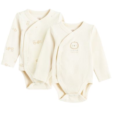 Cool Club, Body niemowlęce z długim rękawem, prążkowane, mix, zestaw, 2 szt.
