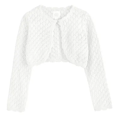 Cool Club, Bolerko dziewczęce, ażurowe, białe