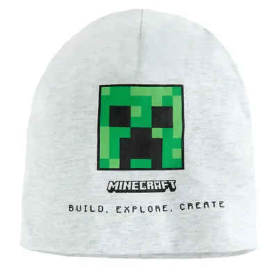 Cool Club, Czapka chłopięca, szara, Minecraft