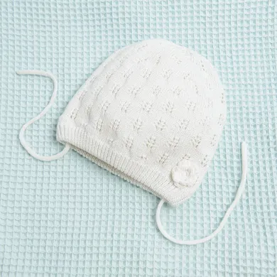 Cool Club, Czapka dziewczęca, wiązana, ecru