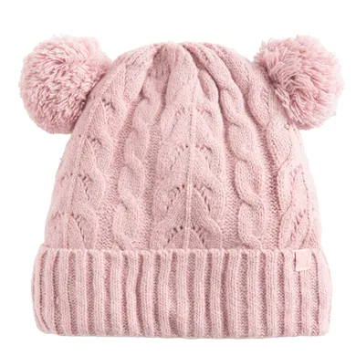 Cool Club, Czapka dziewczęca z pomponami, różowa