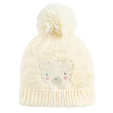 Cool Club, Czapka dziewczęca z pomponem, beżowa