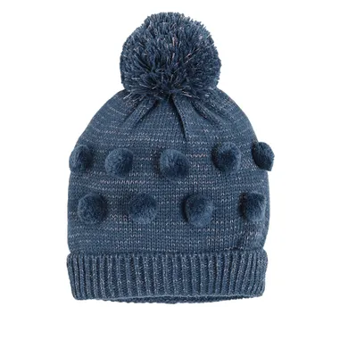 Cool Club, Czapka dziewczęca z pomponem, granatowa
