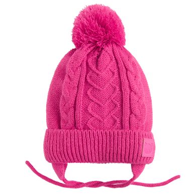 Cool Club, Czapka dziewczęca z pomponem, wiązana, różowa