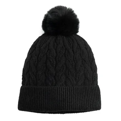 Cool Club, Czapka dziewczęca z pomponem, z wełną, czarna