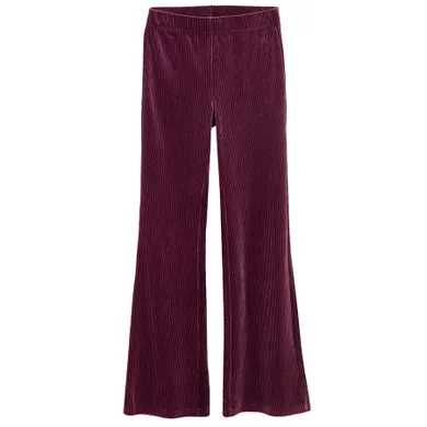 Cool Club, Jegginsy dziewczęce, flare, prążkowane, welurowe, ciemnofioletowe