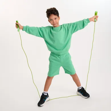 Cool Club, Komplet chłopięcy, Bluza ocieplana, Szorty, zielony