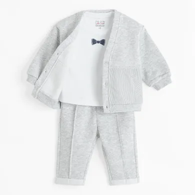 Cool Club, Komplet chłopięcy, Bluza, rozpinana, T-shirt, Spodnie dresowe, mix