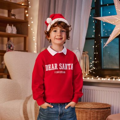 Cool Club, Komplet chłopięcy, Bluzka z długim rękawem, Czapka Mikołaja, czerwony