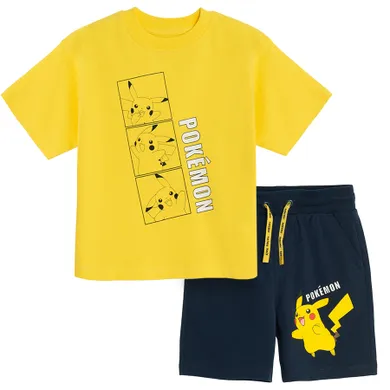 Cool Club, Komplet chłopięcy, T-shirt, Szorty, mix, Pokemon