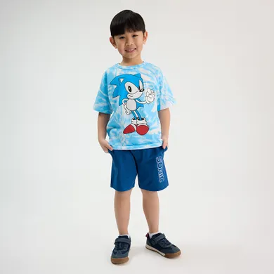 Cool Club, Komplet chłopięcy, T-shirt, Szorty, niebieski, Sonic the Hedgehog