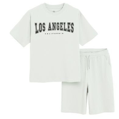 Cool Club, Komplet chłopięcy, T-shirt, Szorty, szary