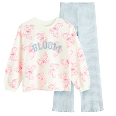 Cool Club, Komplet dziewczęcy, Bluza, Legginsy, flare, prążkowane, mix