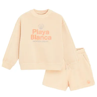 Cool Club, Komplet dziewczęcy, Bluza, Szorty, pomarańczowy