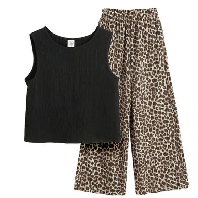 Cool Club, Komplet dziewczęcy, Bluzka bez rękawów, Spodnie materiałowe, wide, mix