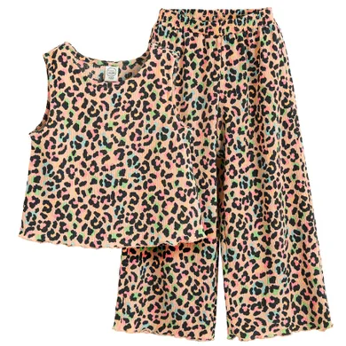 Cool Club, Komplet dziewczęcy, Bluzka bez rękawów, Spodnie materiałowe, wide, pomarańczowy