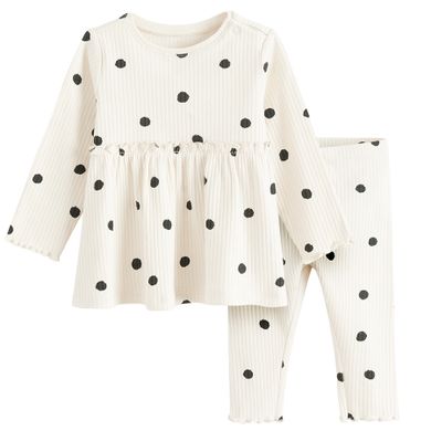 Cool Club, Komplet dziewczęcy, Bluzka z długim rękawem, Legginsy, prążkowany, ecru