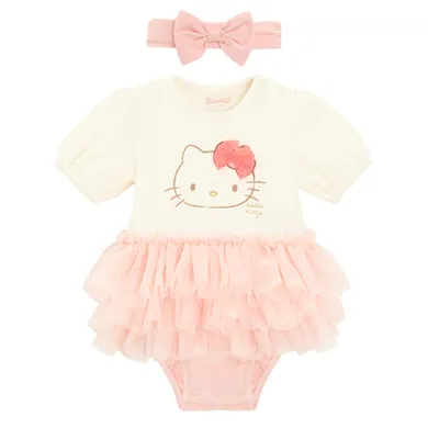 Cool Club, Komplet dziewczęcy, Body sukienka z krótkim rękawem, Opaska, mix, Hello Kitty