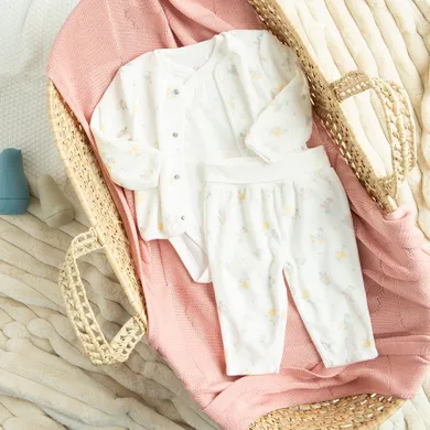 Cool Club, Komplet dziewczęcy, Body z długim rękawem, Półśpiochy, Kaftanik, biały