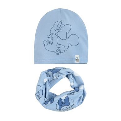 Cool Club, Komplet dziewczęcy, Czapka, Komin, błękitny, Myszka Minnie