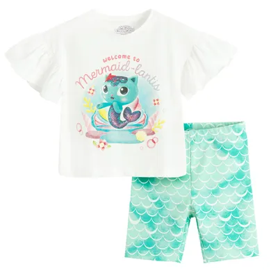 Cool Club, Komplet dziewczęcy, T-shirt, Legginsy, kolarki, mix, Koci Domek Gabi