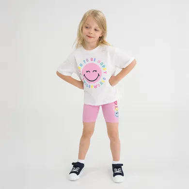 Cool Club, Komplet dziewczęcy, T-shirt, Legginsy kolarki, mix, SmileyWorld