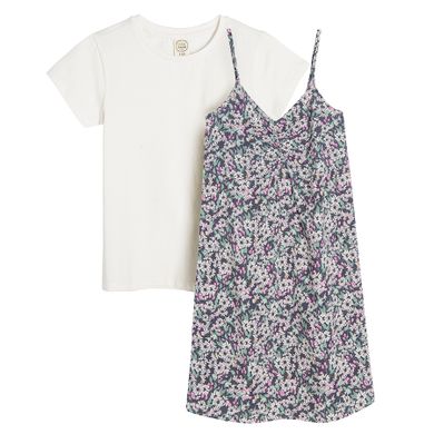 Cool Club, Komplet dziewczęcy, T-shirt, Sukienka na ramiączka, mix