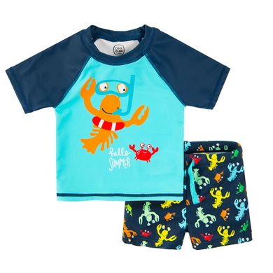 Cool Club, Komplet kąpielowy chłopięcy, T-shirt, Szorty, UV 50, niebiesko-granatowy