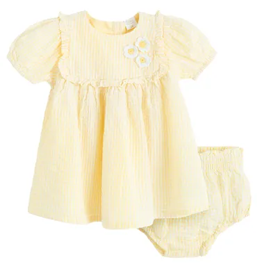 Cool Club, Komplet muślinowy dziewczęcy, Sukienka z krótkim rękawem, Szorty bloomersy, mix