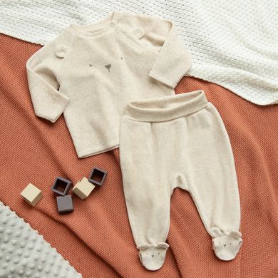 Cool Club, Komplet niemowlęcy, Bluza, Półśpiochy, welurowy, beżowy