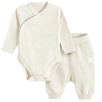 Cool Club, Komplet niemowlęcy, Body z długim rękawem, Półśpiochy, beżowy