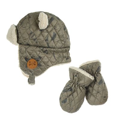 Cool Club, Komplet zimowy chłopięcy, Czapka, Rękawiczki, khaki