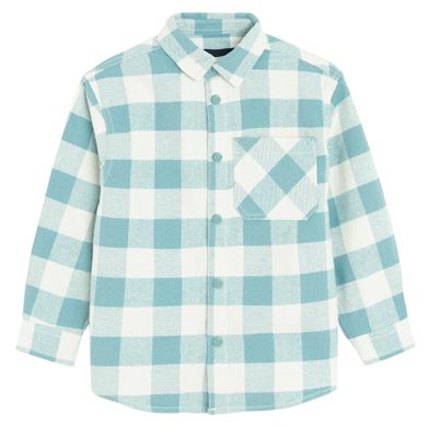 Cool Club, Koszula chłopięca z długim rękawem, flanelowa, niebiesko-biała