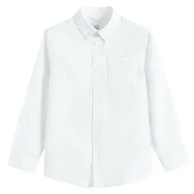 Cool Club, Koszula chłopięca z długim rękawem, regular, biała