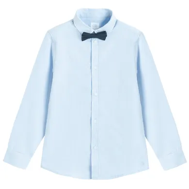 Cool Club, Koszula chłopięca z długim rękawem, slim fit, Mucha, niebieska