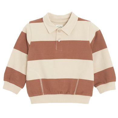 Cool Club, Koszulka polo chłopięca z długim rękawem, brązowa