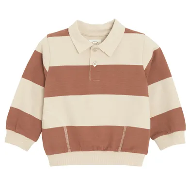 Cool Club, Koszulka polo chłopięca z długim rękawem, brązowa