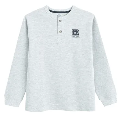 Cool Club, Koszulka polo chłopięca z długim rękawem, szara