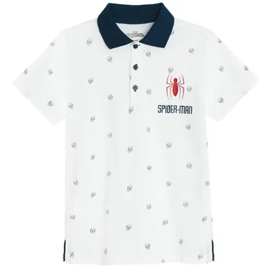 Cool Club, Koszulka polo chłopięca z krótkim rękawem, biała, Spider-Man