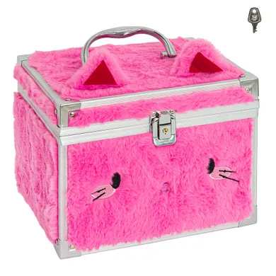 Cool Club, Kotek, kuferek pluszowy na zamek, różowy